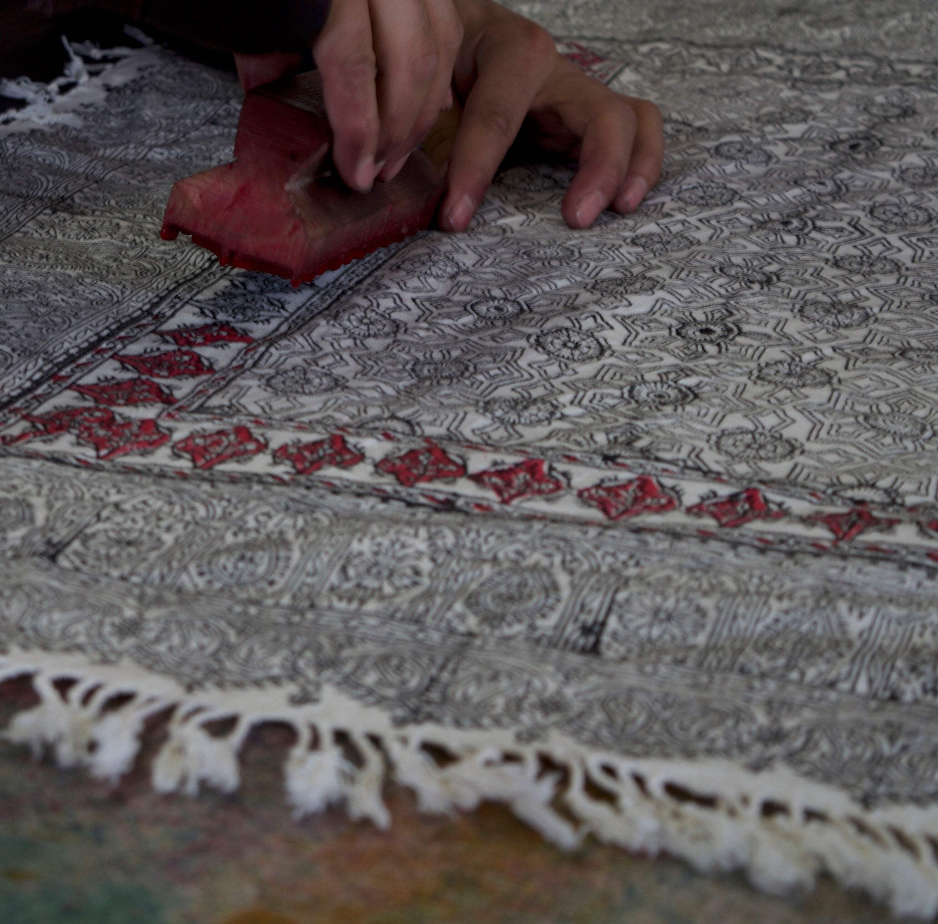 Handmade Bird Foliage Bandana – 22×22″ Organic Cotton Hand Block Printed