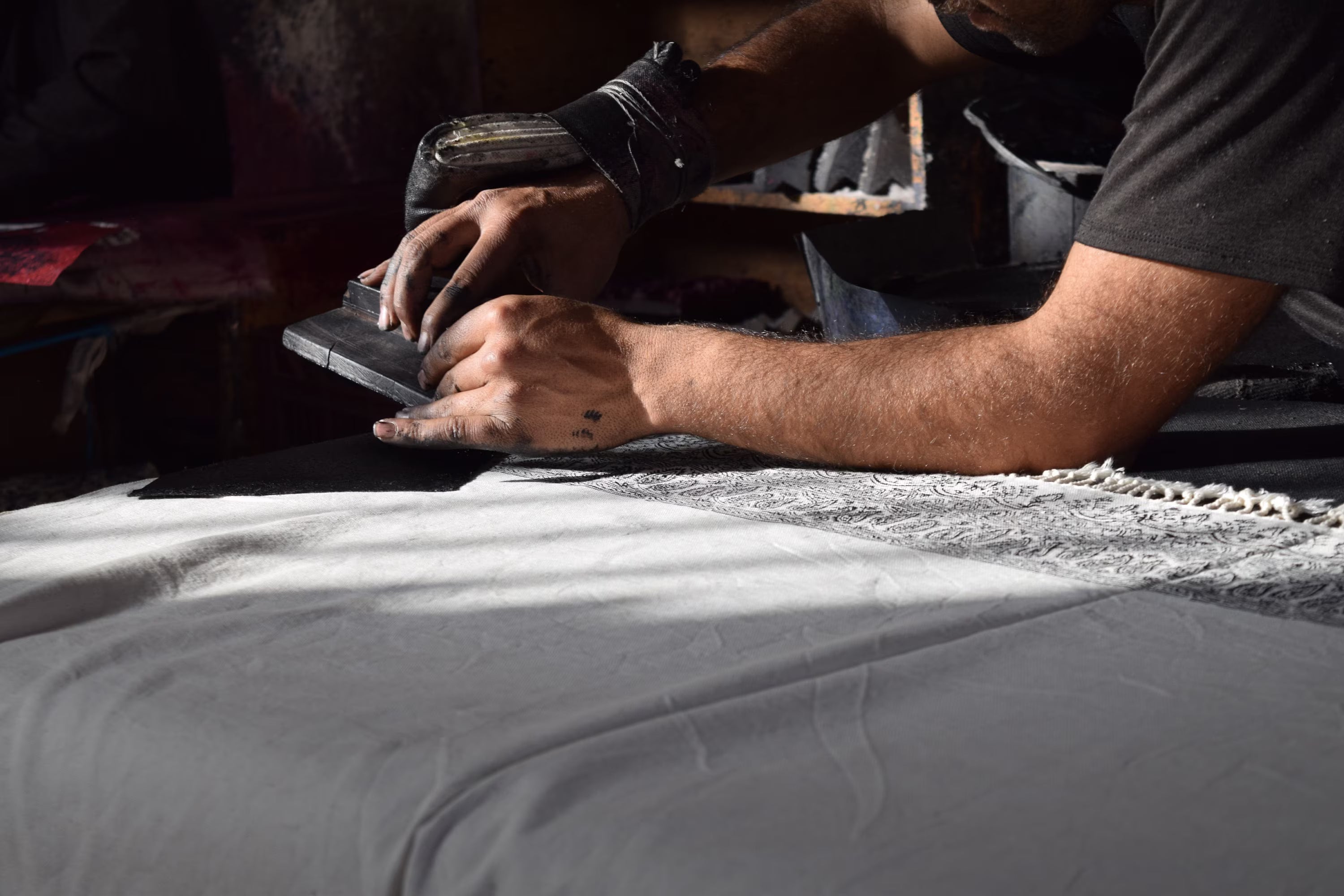 BIRD FOLIAGE TABLECLOTH, Rectangle Hand Block Printed Table Cloth 177×228cm/70×90", Machine Washable Dining Table Cover, Organic Cotton