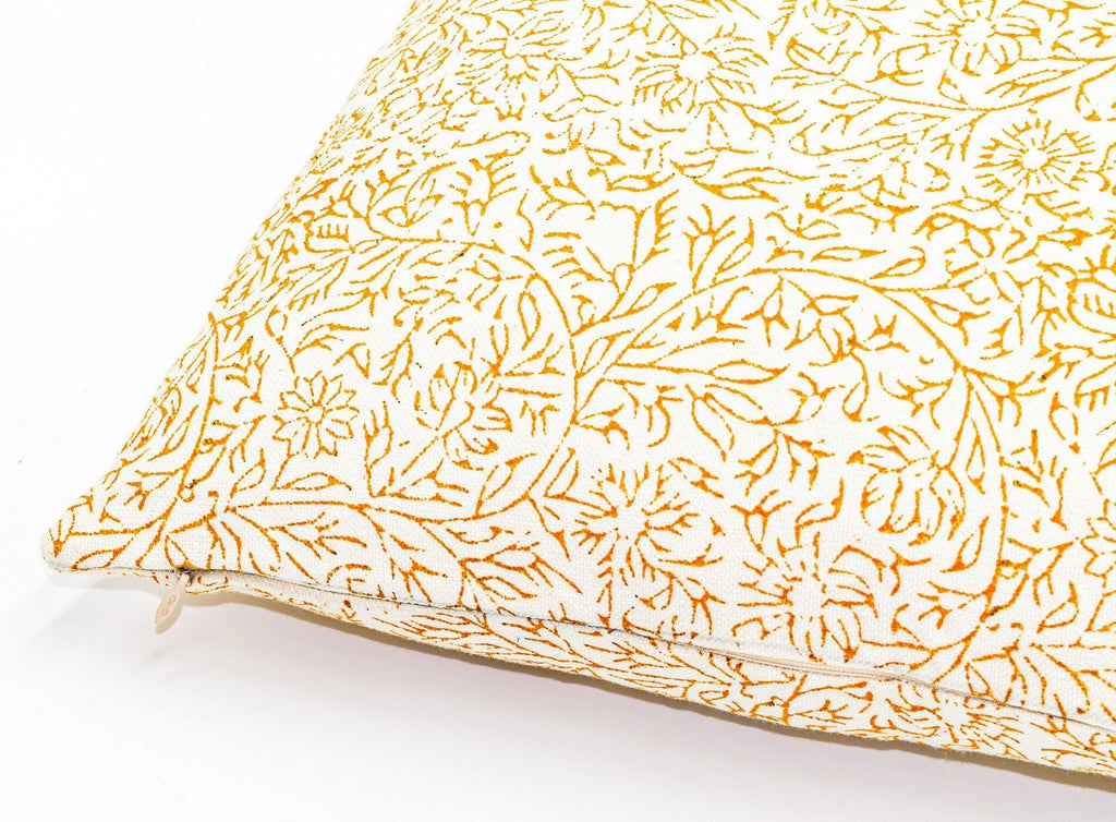 Handmade Wildflower Vines Cushion Cover – 45×45 cm Organic Cotton (Multiple Colours)