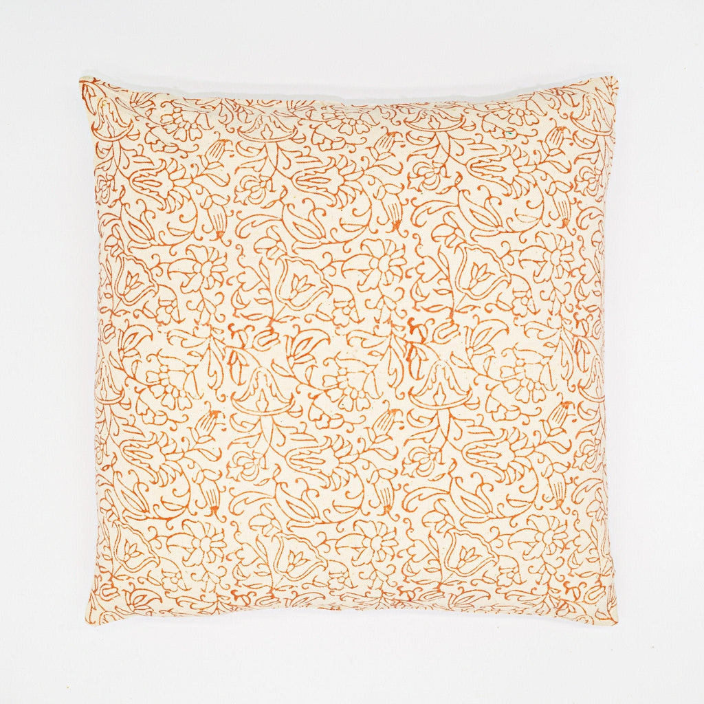 Handmade Passion Flower Cushion Cover – 45×45 cm Organic Cotton (Multiple Colours)